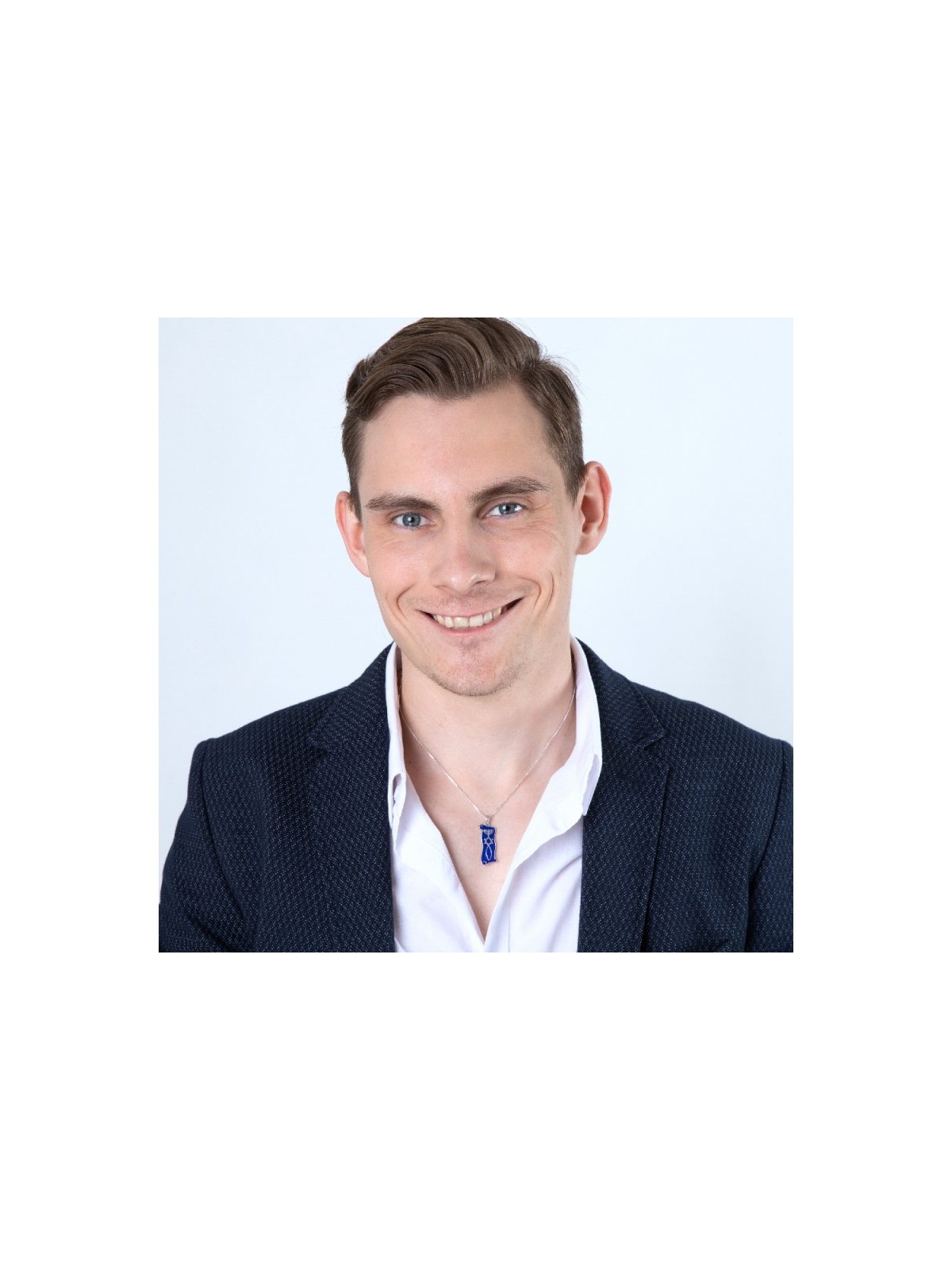 Sterling Silver Pendant Necklace Blue Enamel Men... | Menorah Pendants