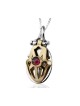 Hamsa Pendant with Center Stone by HaAri Jewelry | Necklaces by HaAri