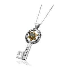 Kabbalah Pendant with Chrysoberyl for Prosperi... | Necklaces by HaAri