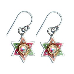 Boucles d’oreilles colorées étoile de David par Ester Shahaf | Boucles d'oreilles