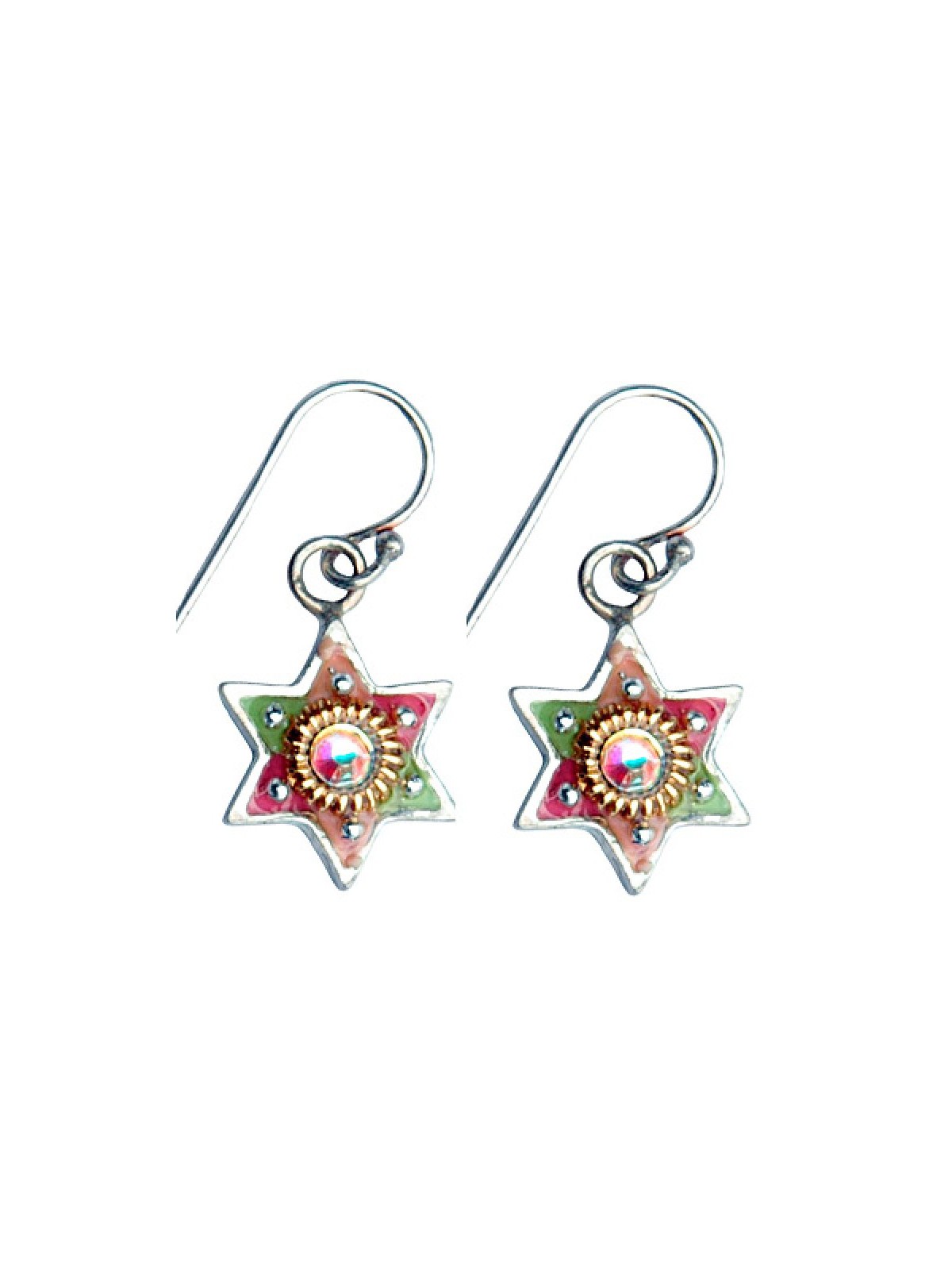 Boucles d’oreilles colorées étoile de David par Ester Shahaf | Boucles d'oreilles