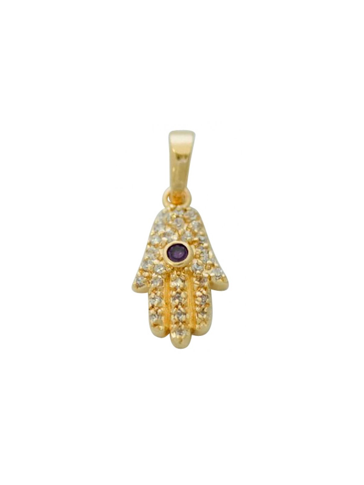 Filigree Amethyst Hamsa Pendant | Hamsa Necklace