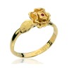 HaAri Gold Kabbalah Ring Rose and Ruby %96 Rose Amon... | Jewish Rings
