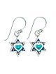 Boucles d'oreilles étoile de David coeur bleu par Ester Shahaf | Boucles d'oreilles