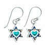 Blue Heart Star of David Earrings by Ester Shahaf | Earrings