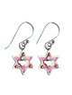 Pink Star of David Earrings with heart by Ester Shahaf | Earrings