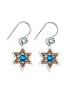 Ester Shahaf Sterling Silver Golden Bead Star of David E... | Earrings