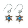 Ester Shahaf Sterling Silver Golden Bead Star of David E... | Earrings