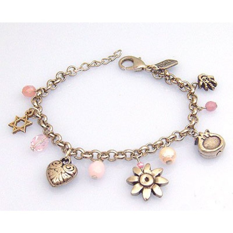 Silver Plated Judaica Charm Bracelet by E... | Israeli Fashion Jewelry