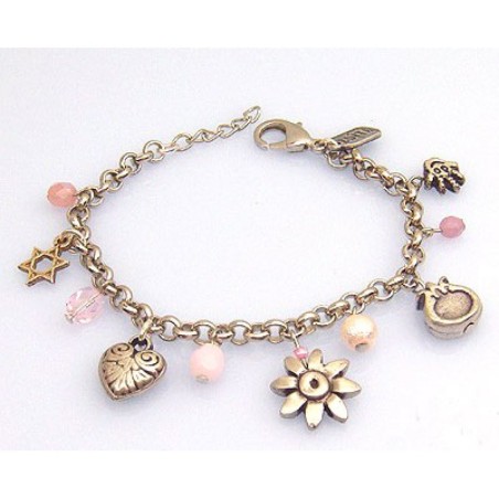 Silver Plated Judaica Charm Bracelet by E... | Israeli Fashion Jewelry