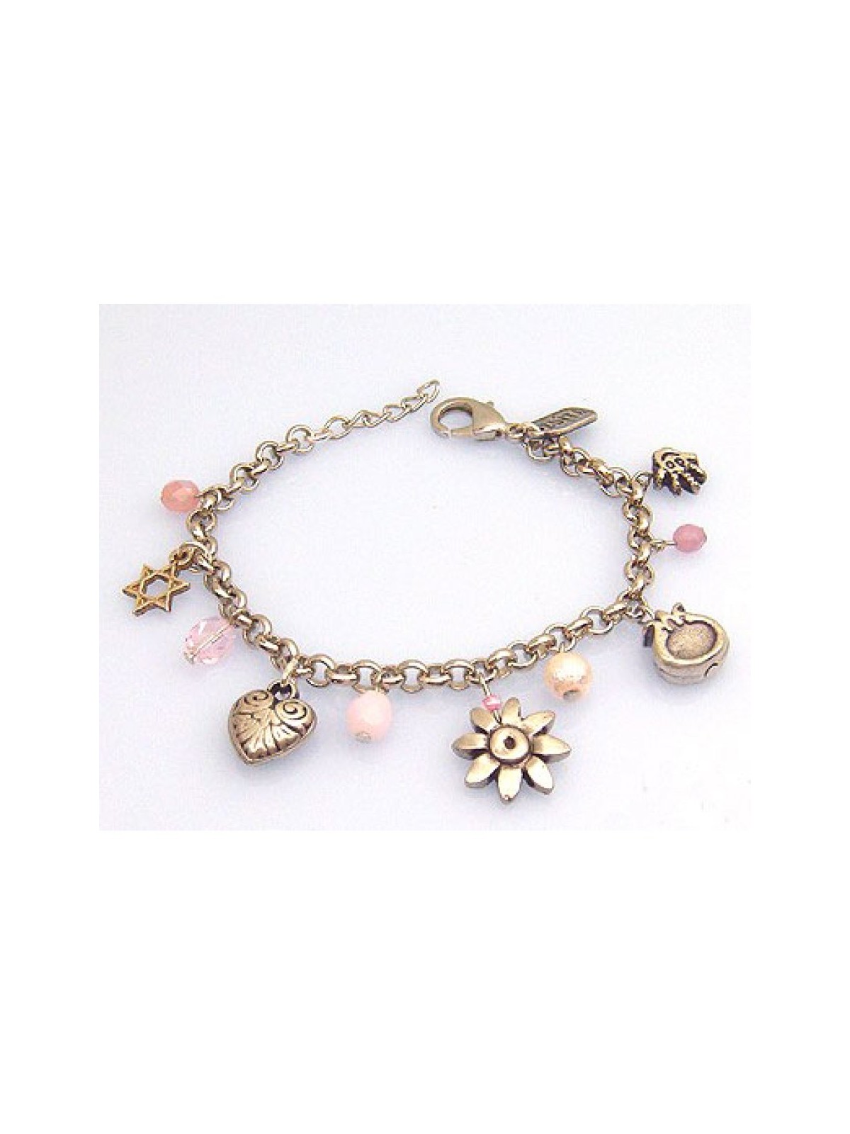 Silver Plated Judaica Charm Bracelet by E... | Israeli Fashion Jewelry