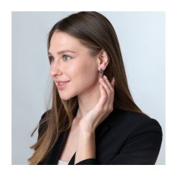 Sterling Silver Earrings Curved Eilat Stone with Silver ... | Earrings