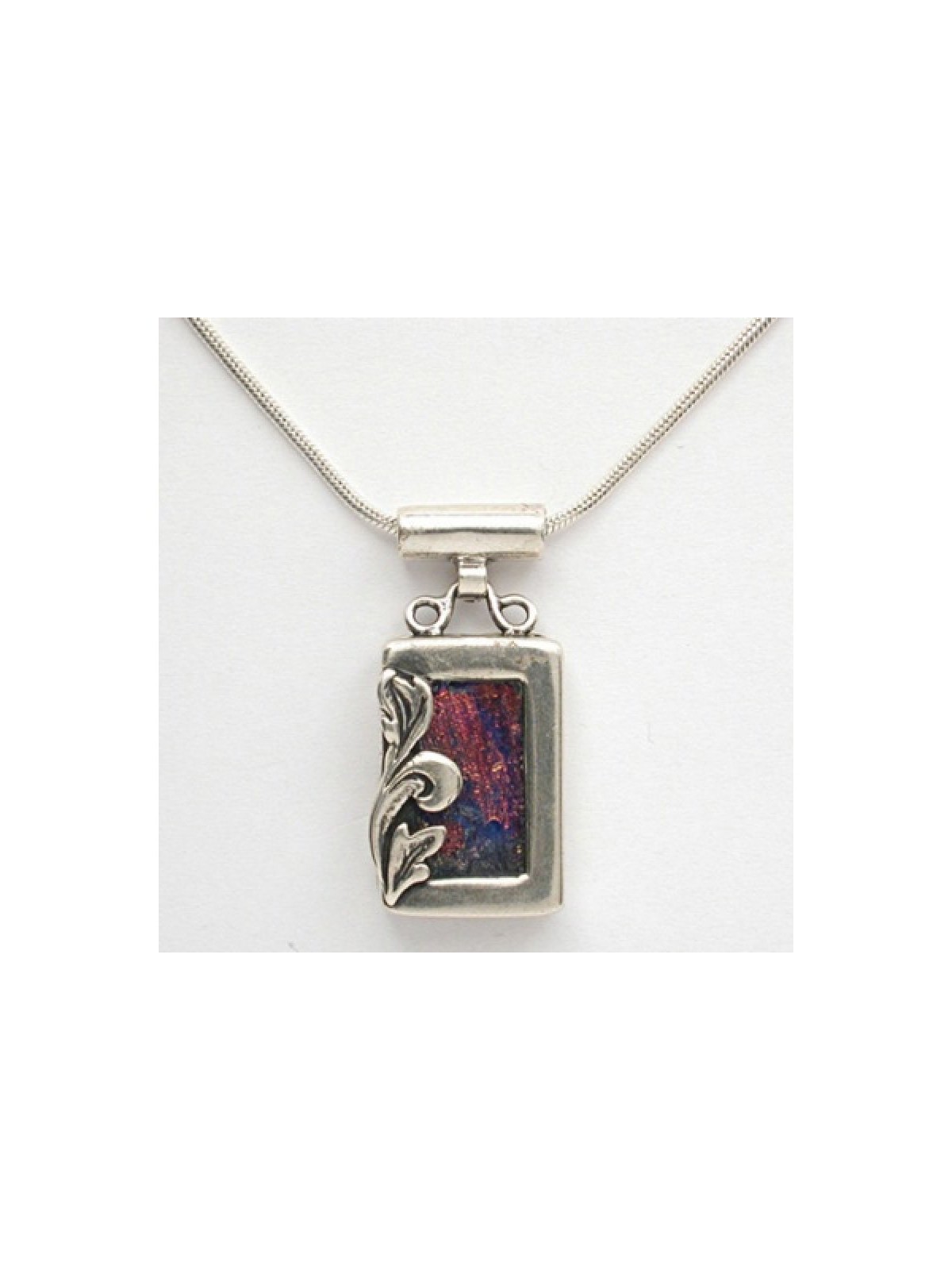 Collier en argent Michal Kirat et verre romain... | Colliers en verre romain