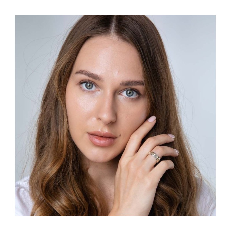 Silver Sterling Ring Gold Plated Embossed Ani Ledodi... | Jewish Rings