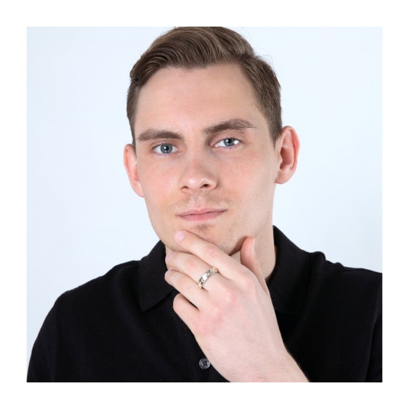 טבעת כסף סטרלינג בציפוי זהב מובלט Ani Ledodi... | טבעות יהודיות