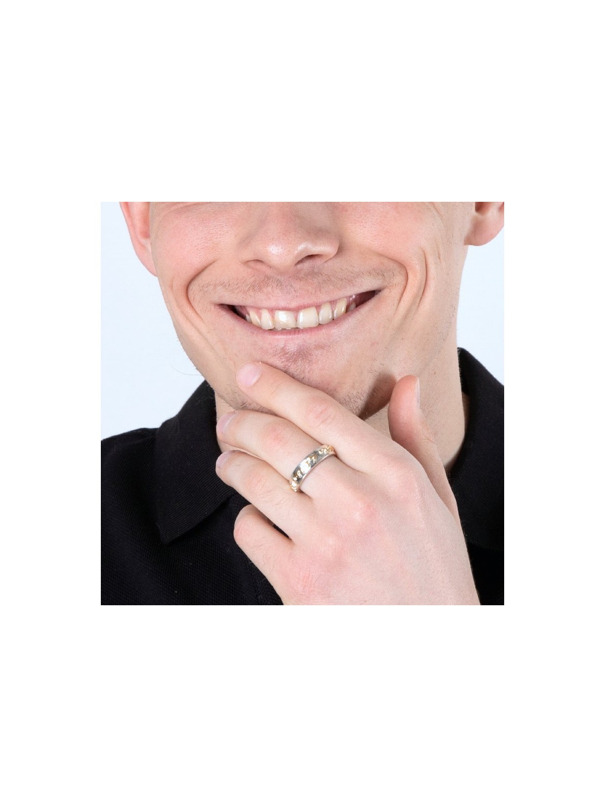 Bague en argent sterling plaqué or en relief Ani Ledodi... | Anneaux juifs