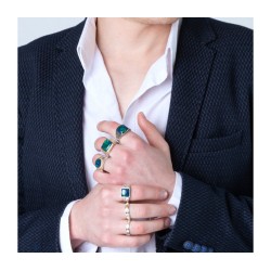 Silver Sterling Ring Gold Plated Embossed Ani Ledodi... | Jewish Rings