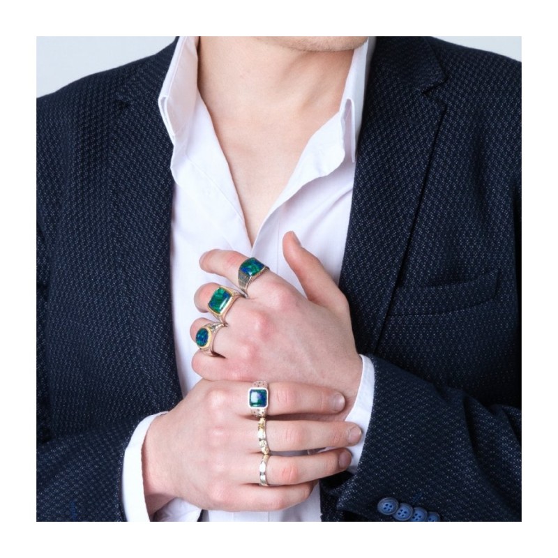 Bague en argent sterling plaqué or en relief Ani Ledodi... | Anneaux juifs