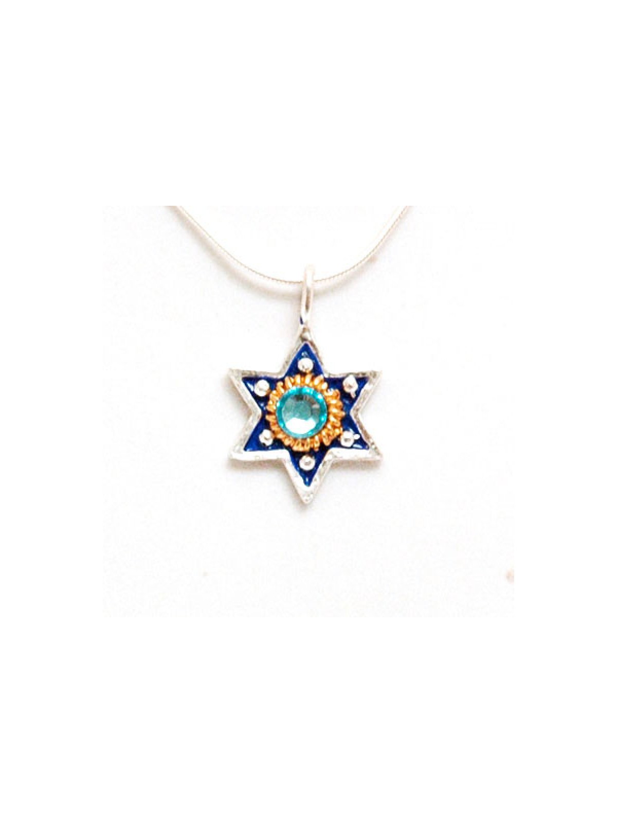 Pendentif étoile de David en bleu par Ester... | Colliers par Esther Shahaf