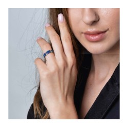 Sterling Silver Eilat Stone Ring with Two Decorative... | Jewish Rings