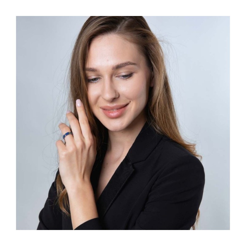 Sterling Silver Eilat Stone Ring with Two Decorative... | Jewish Rings