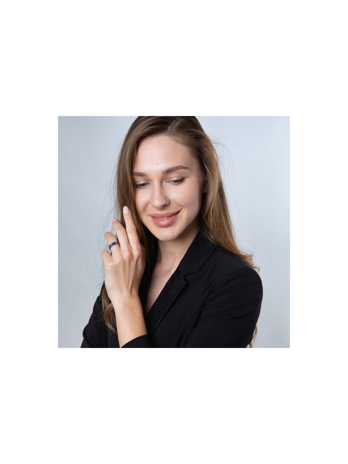 Bague en argent sterling avec pierre d'Eilat avec deux... | Anneaux juifs