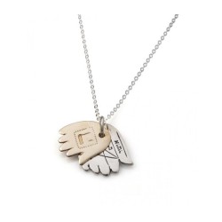 Collier pendentif Haari Double mains Hamsa avec... | Colliers par HaAri