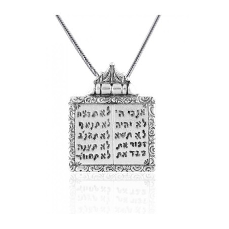 Silver Ten Commandments Pendant by Golan Studio | Jewish Pendant