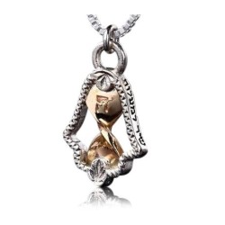 Sterling Silver and 9K Gold Hamsa Kabbalah pendant... | Hamsa Necklace