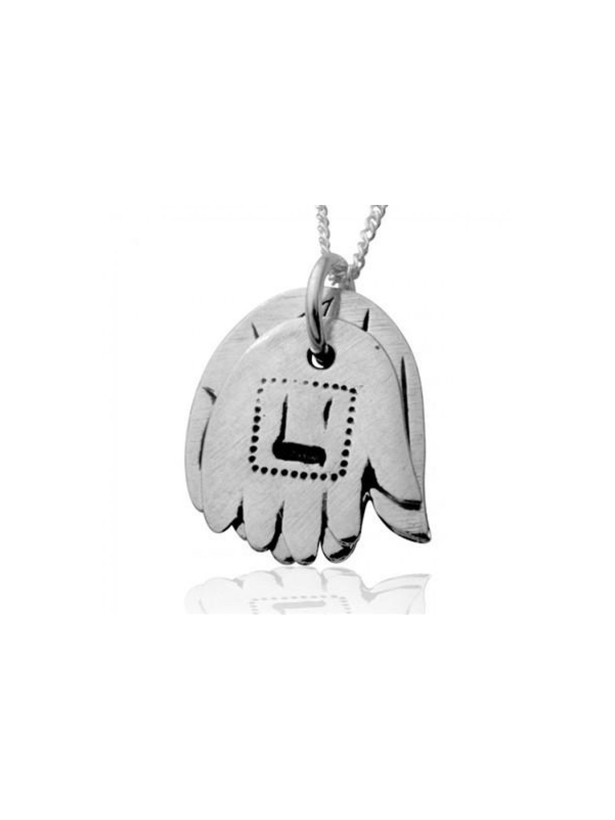 Sterling Silver Two Hamsa Kabbalah Pendant by ... | Necklaces by HaAri