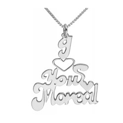 Silver English Name Necklace I Love You | Personalized Jewelry