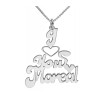 Silver English Name Necklace I Love You | Personalized Jewelry