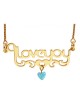 Gold Filled I Love You Necklace with Opal Heart | Personalized Jewelry