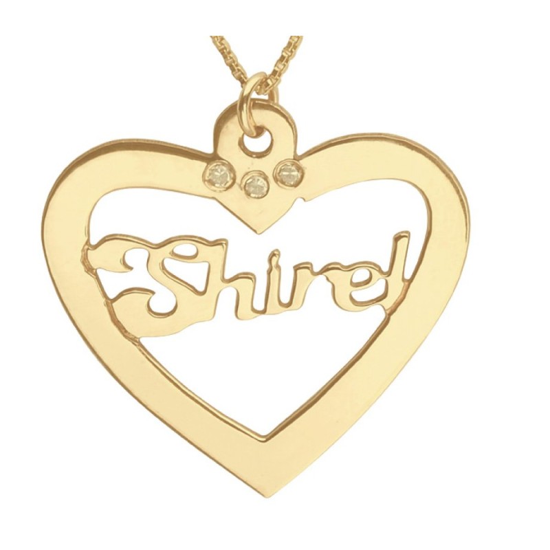 Gold Filled Heart English Name Necklace | Personalized Jewelry