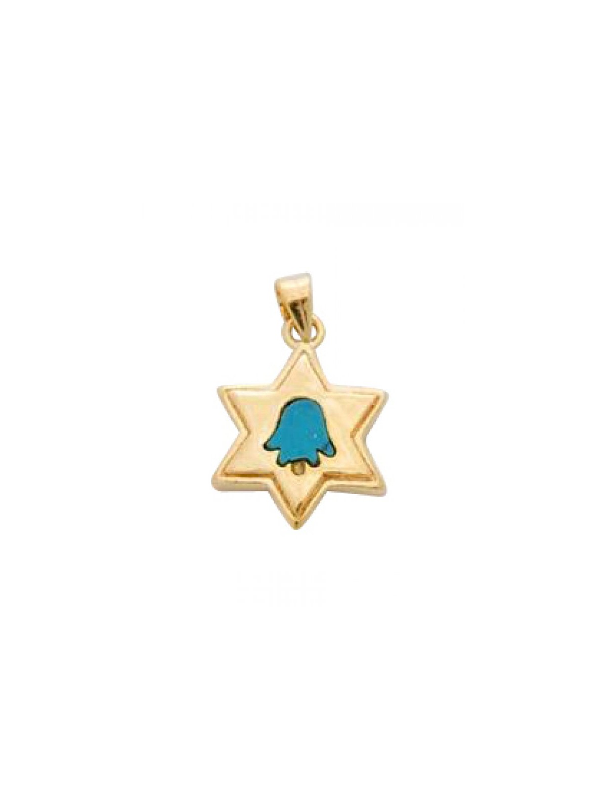Gold Filled Star of David Turquoise Hamsa... | Jewish Gift from Israel