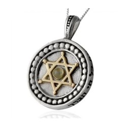 Pendentif Étoile de David Kabbale Avec Chrysobéry... | Colliers par HaAri