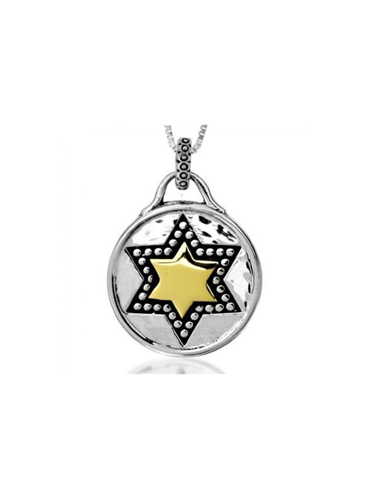 Pendentif double étoile de David Kabbale par HaAri... | Colliers par HaAri
