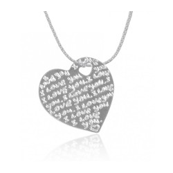 Silver English Hebrew I Love You Pendant by Golan ... | Jewish Pendant