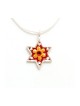 Orange Flower Star of David Pendant Sh... | Necklaces by Esther Shahaf