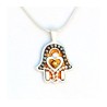 Silver Hamsa Necklace with Heart by Ester Shahaf | Hamsa Necklace