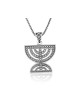 Sterling Silver Pendant Necklace Double 7 Branch... | Menorah Pendants