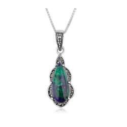 Collier en argent sterling avec forme de poire... | Bijoux de mode israéliens