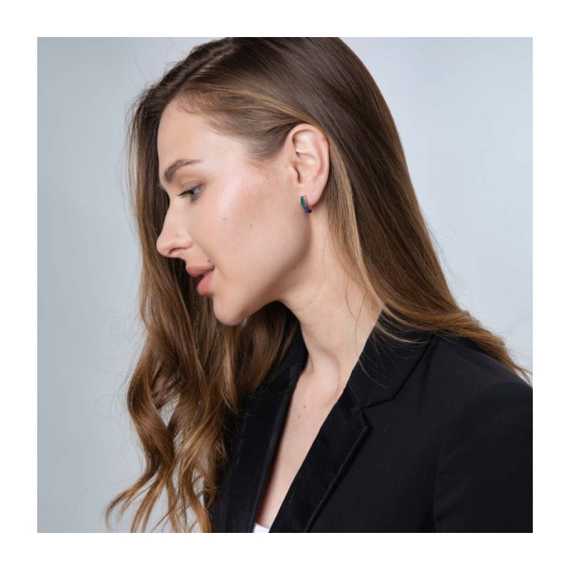 Sterling Silver Earrings Strips of Eilat Stone and Beading | Earrings