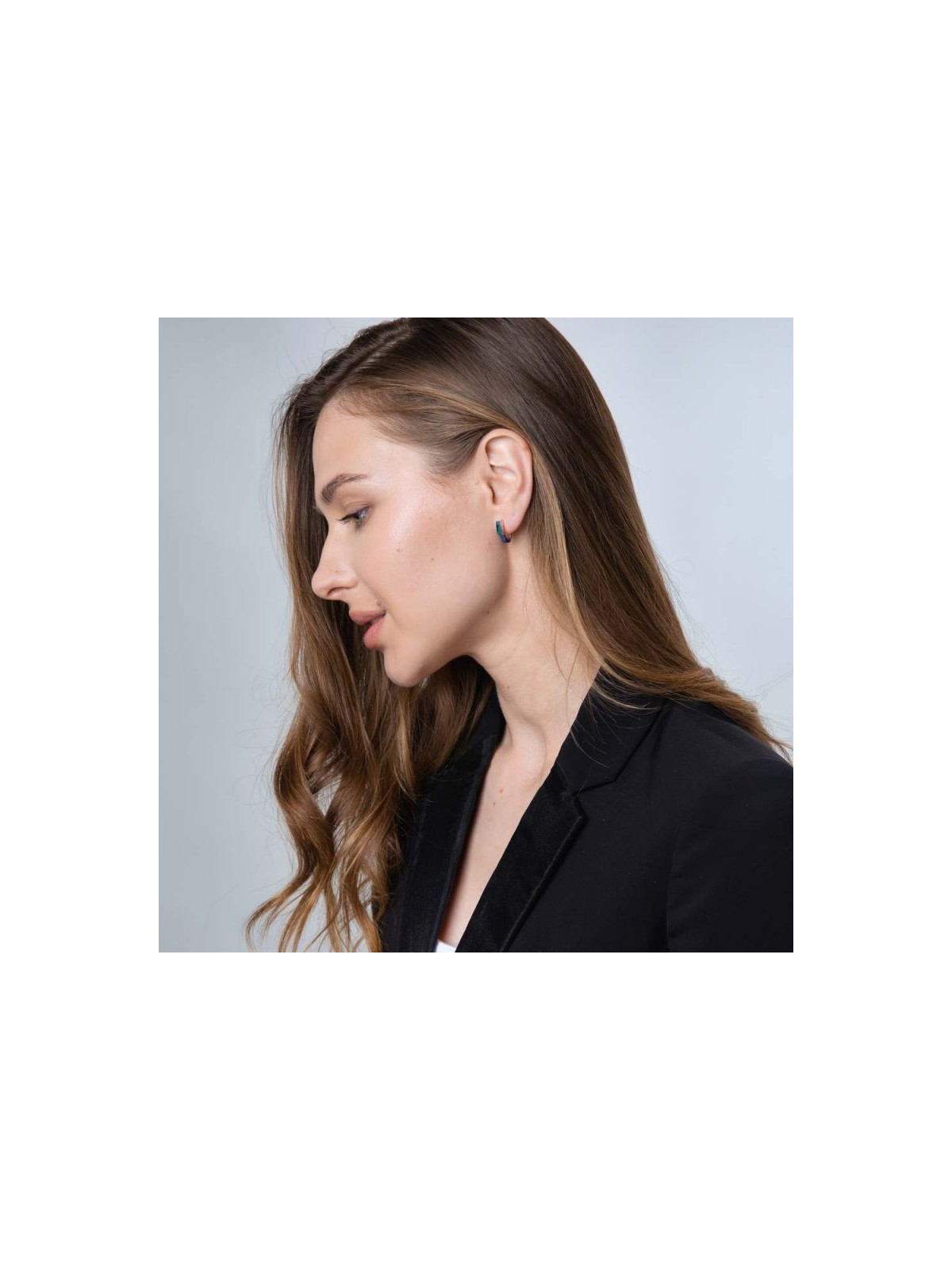 Sterling Silver Earrings Strips of Eilat Stone and Beading | Earrings