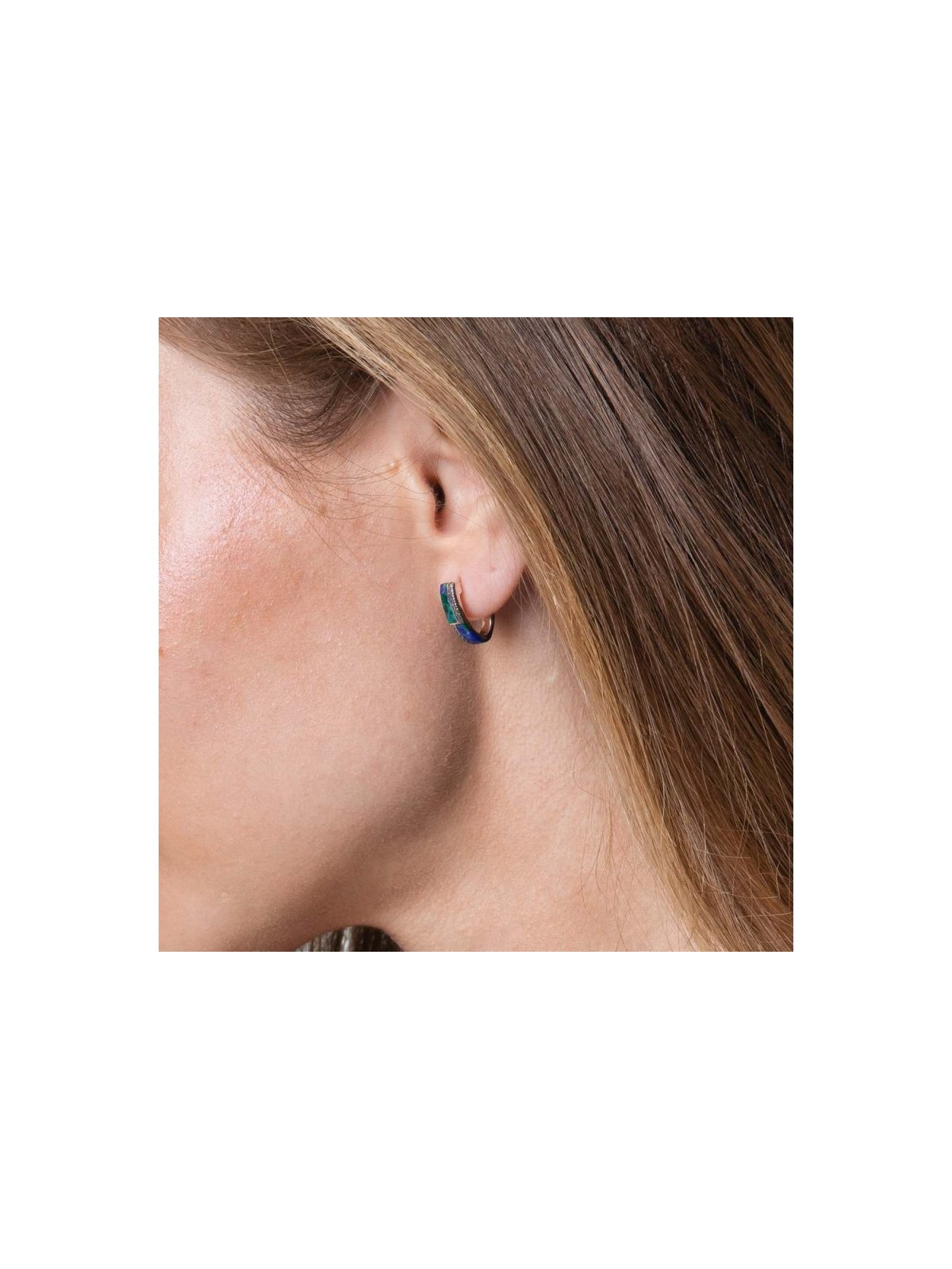 Sterling Silver Earrings Strips of Eilat Stone and Beading | Earrings