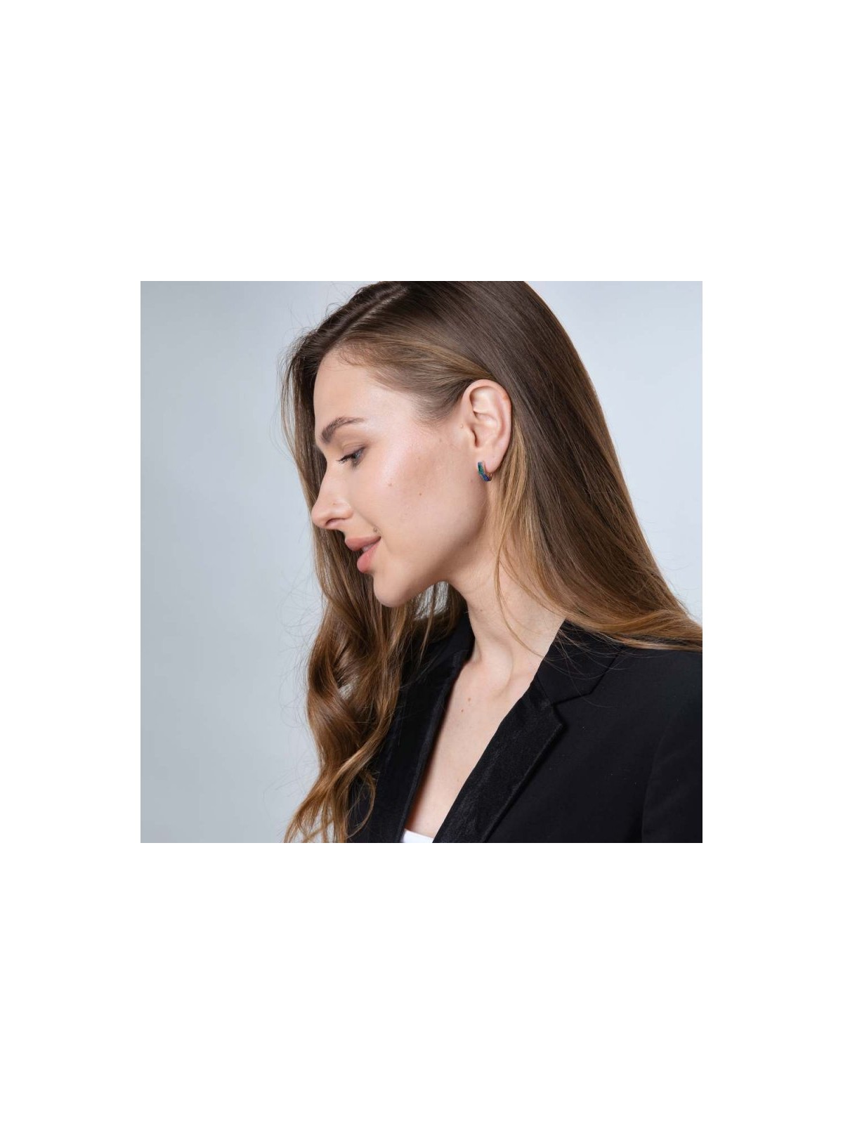 Sterling Silver Earrings Strips of Eilat Stone and Beading | Earrings