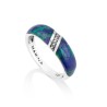 Sterling Silver Eilat Stone Ring with Diagonal Decor... | Jewish Rings