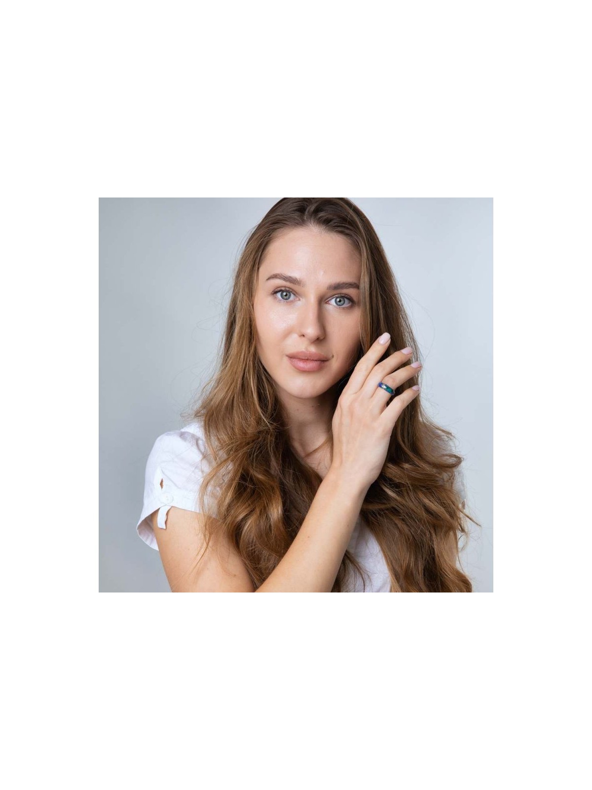 Bague en pierre d'Eilat en argent sterling avec décor diagonal... | Anneaux juifs