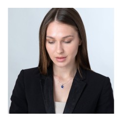 Sterling Silver Pendant Necklace Blue Sapphire Ham... | Hamsa Necklace