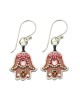 Pink Hamsa Earrings by Ester Shahaf | Earrings